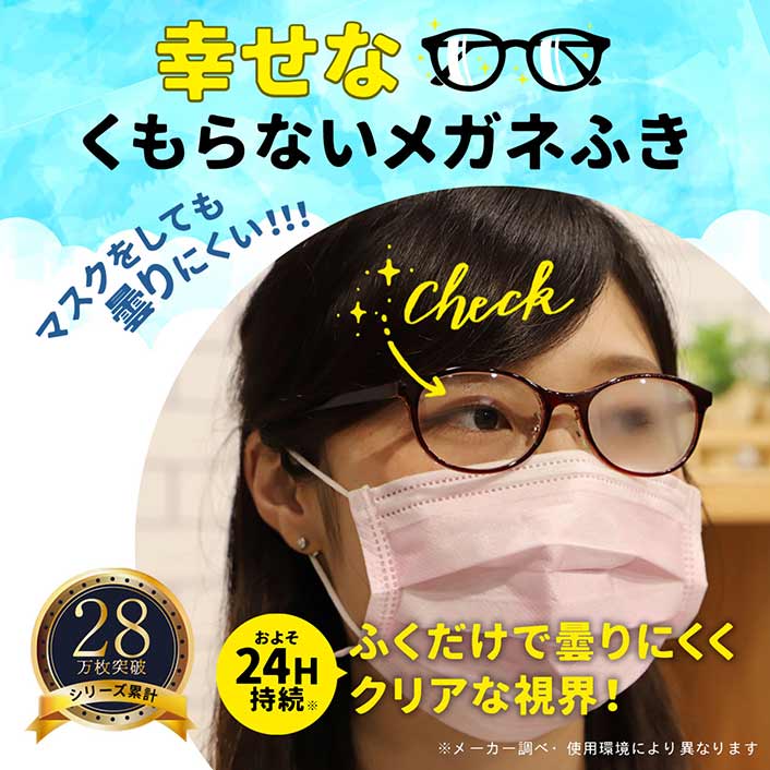 幸せなくもらないメガネふき│ふくだけで24時間メガネが曇らない