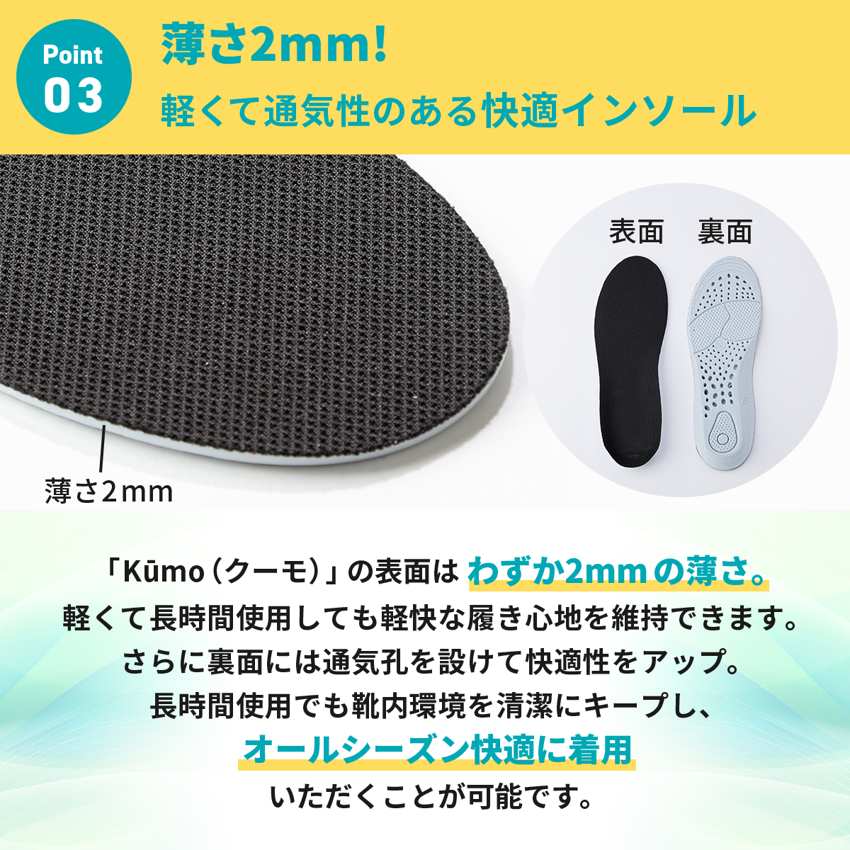 超低反発インソールkūmo(クーモ)│足裏が沼る、衝撃吸収の進化系