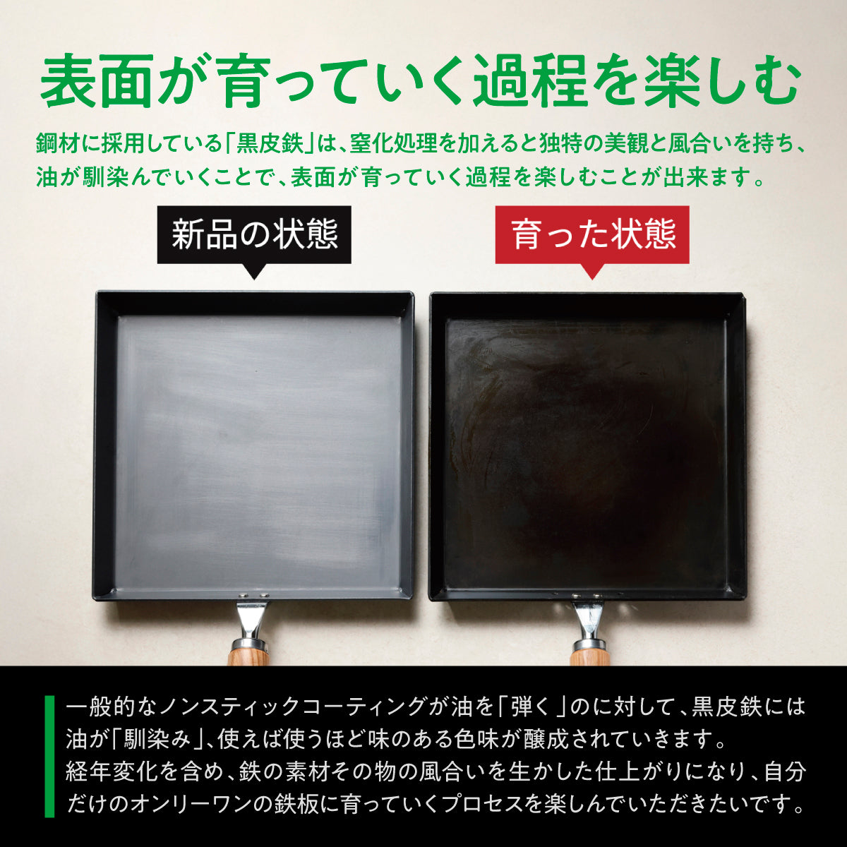 Cadono 鉄板焼き用3.2mm極厚フライパン│家庭で楽しむ本格鉄板焼き鉄フライパン