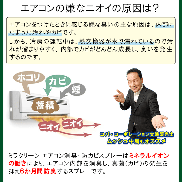 ミラクリーン エアコン用(80ml)│家庭用エアコンの防カビ・防臭に