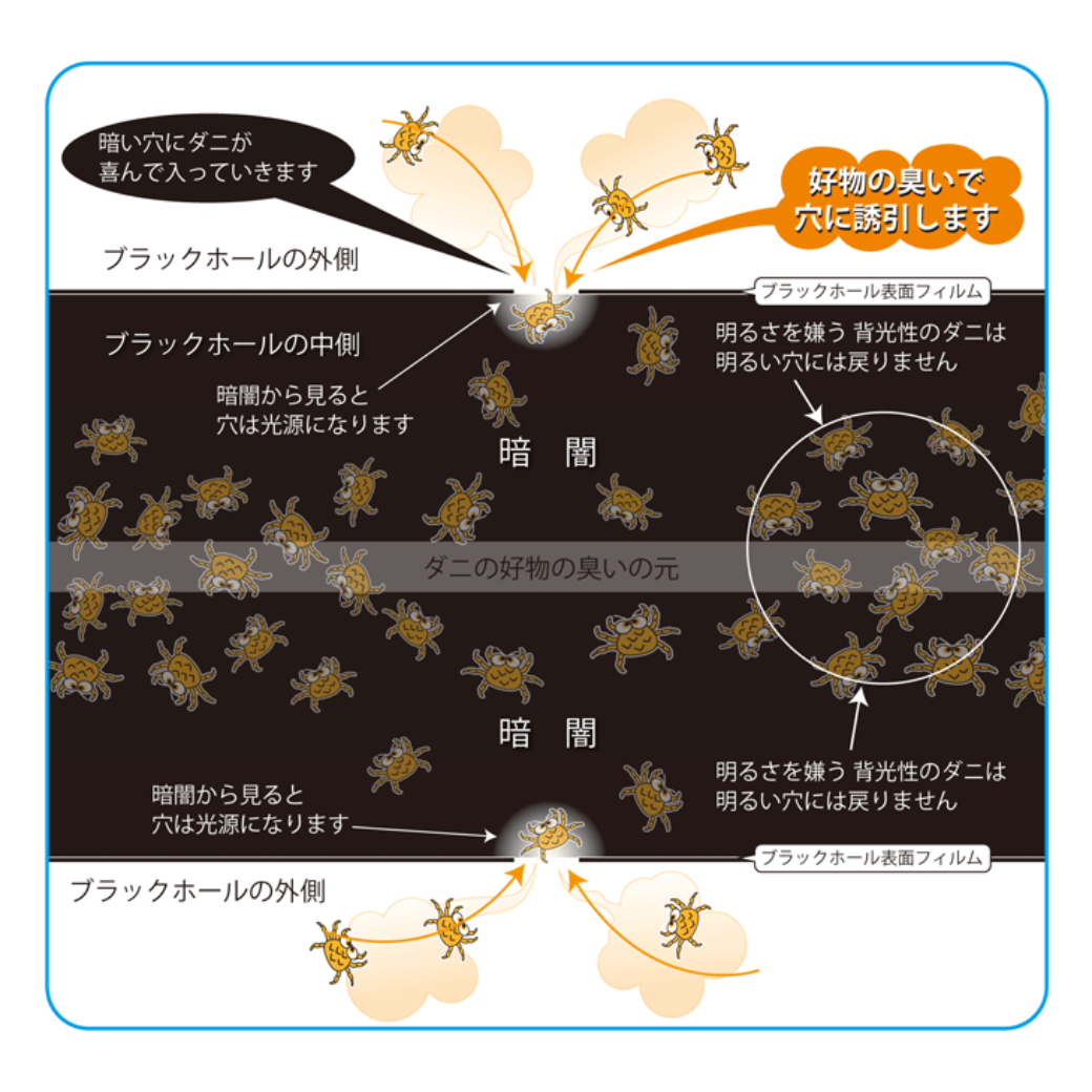 ダニ捕りパック ブラックホール│国内特許取得のダニ対策