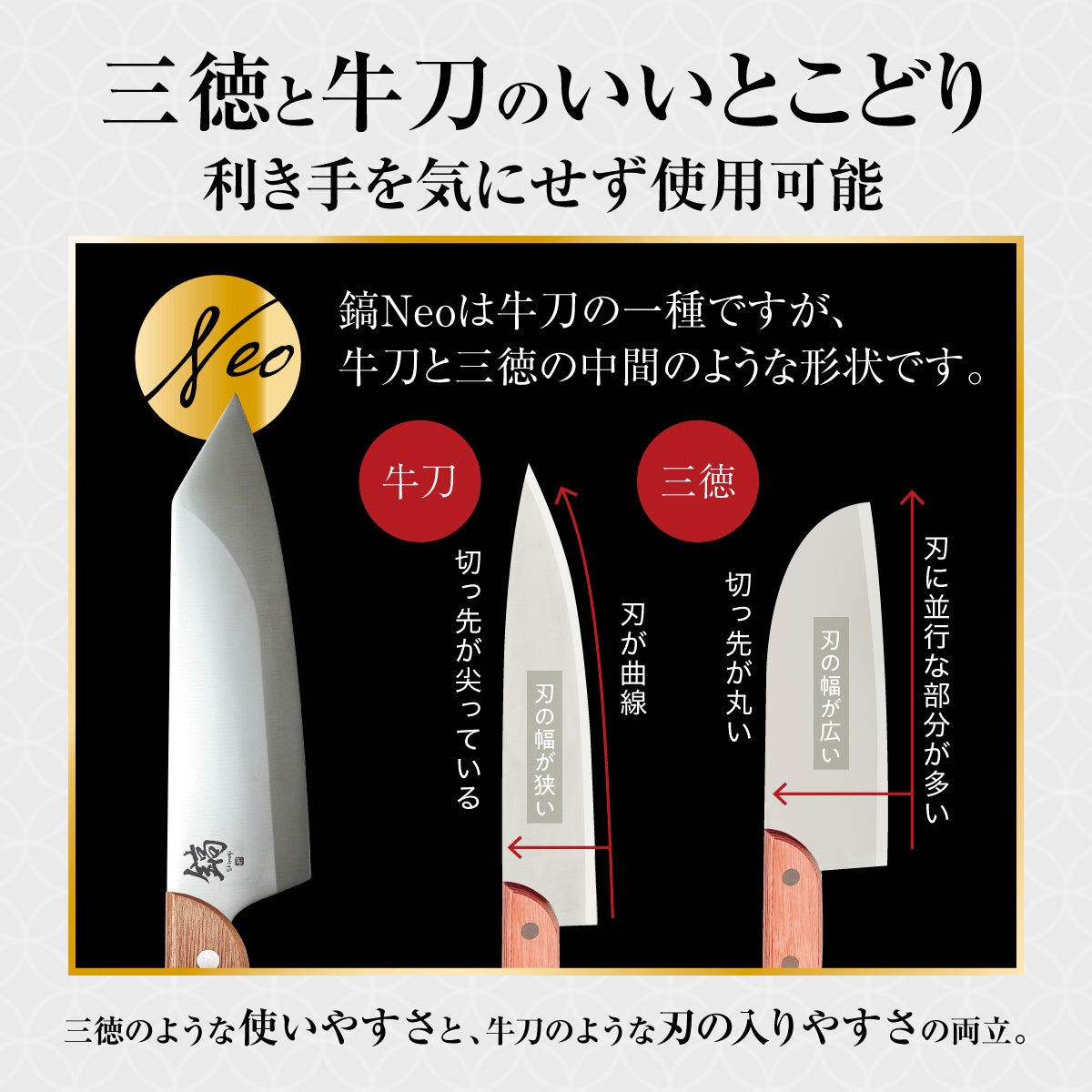 鎬-Shinogi-Neo│驚異の長切れを実現した日本製の牛刀包丁