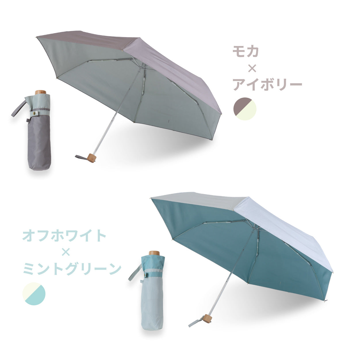 Tsukumo Colors│裏側が黒くない、明るい日傘。UVカット率・遮光率100％