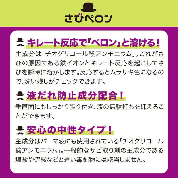さびペロン(100ml)│さびがペロンと溶ける！サビ用洗剤