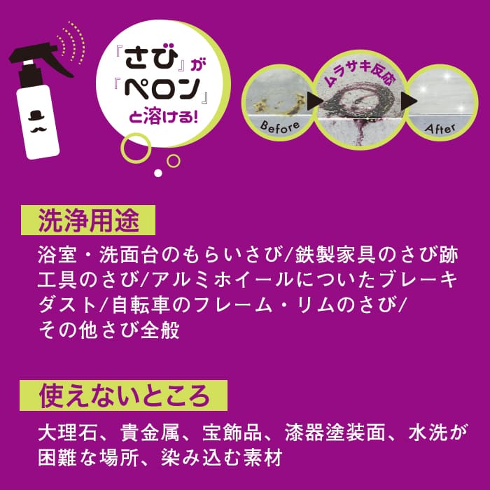 さびペロン(100ml)│さびがペロンと溶ける！サビ用洗剤