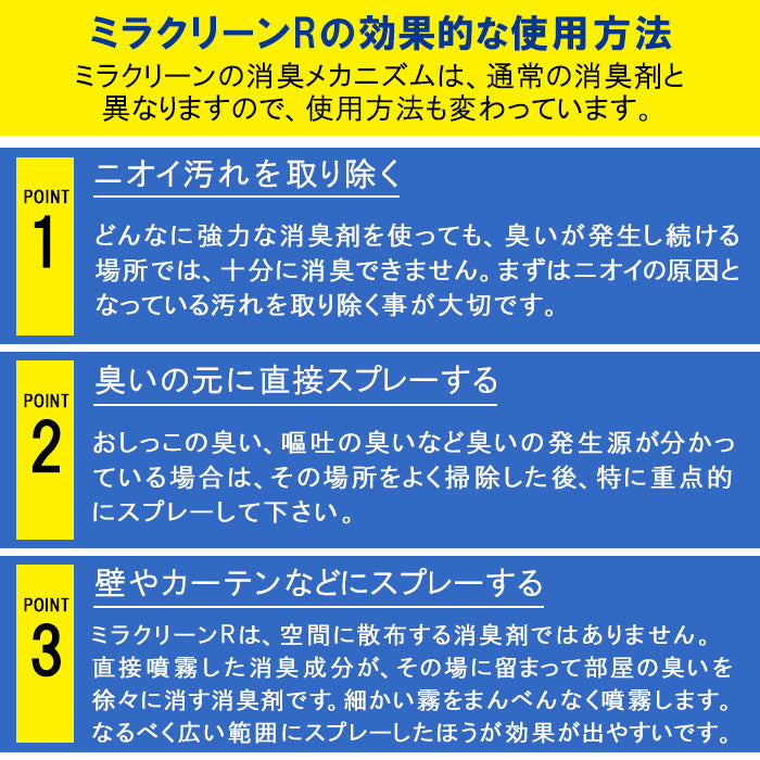 ミラクリーンR(100ml/500ml)│超強力で安心な業務用消臭剤