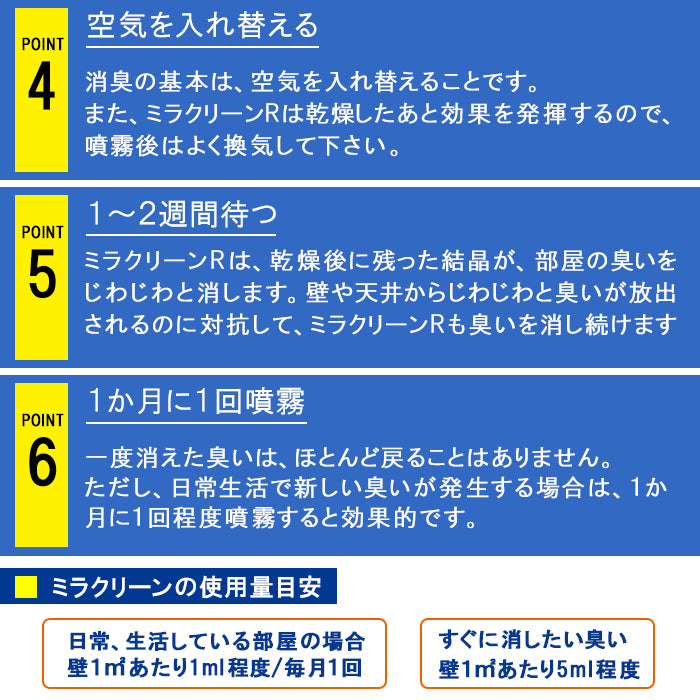 ミラクリーンR(100ml/500ml)│超強力で安心な業務用消臭剤
