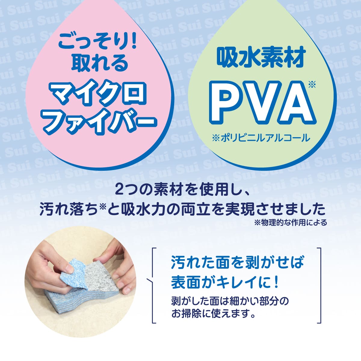 吸水！すいすいスポンジ│水をしっかり吸収する便利なスポンジ