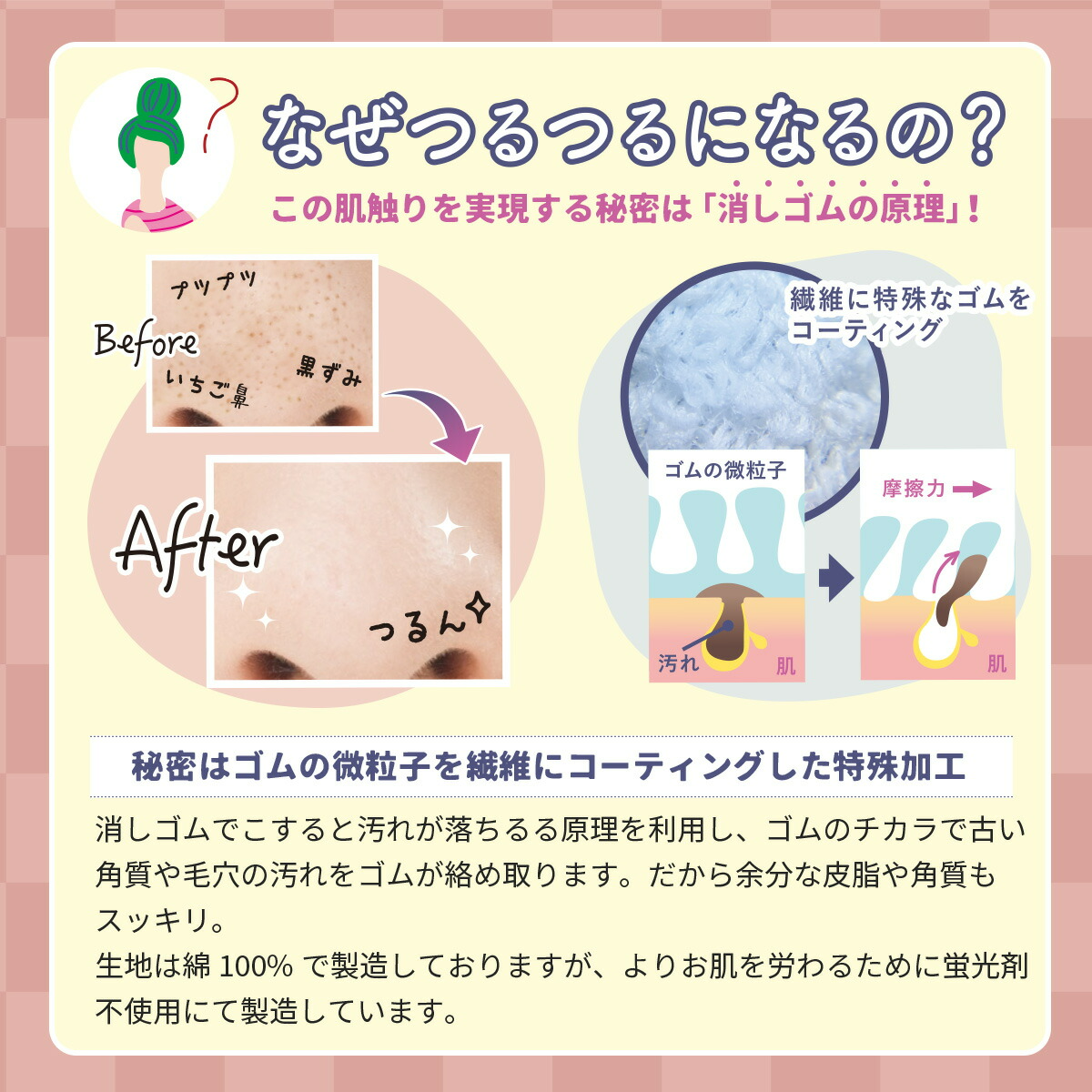 ゴムポン小鼻つるつる│ゴムのチカラで古い角質をソフトにピーリング