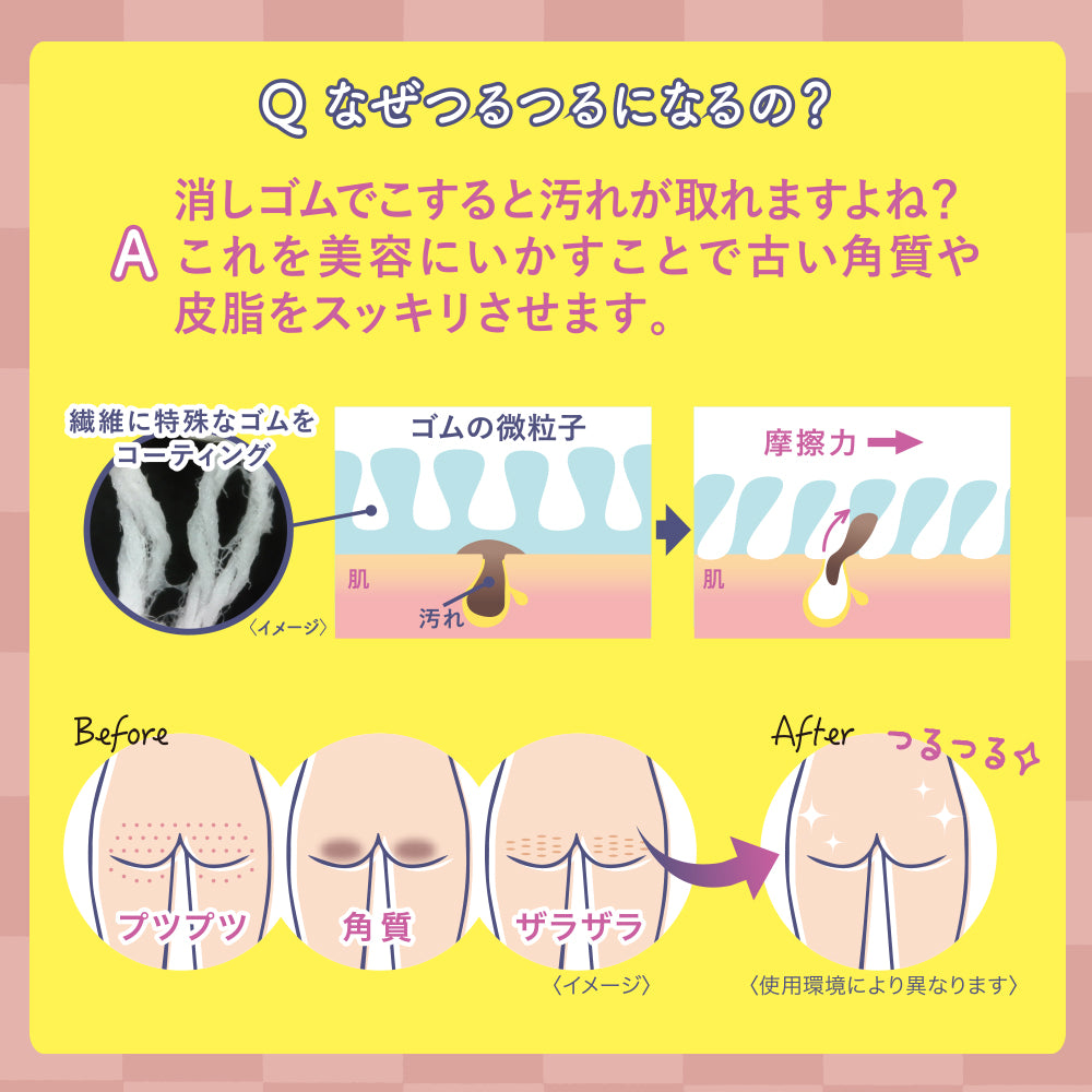 ゴムポンおしりつるつる│お尻がつるん！新感覚ピーリングミトン