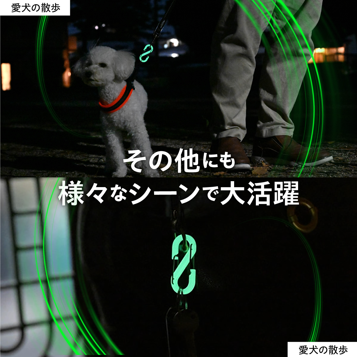 OUROBOROS 朧(2個セット)│アウトドアも防犯も！高輝度蓄光S字カラビナ