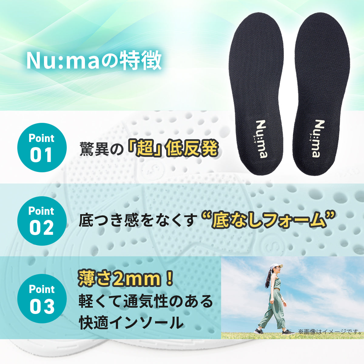 超低反発インソール Nu:ma│足裏が沼る、衝撃吸収の進化系
