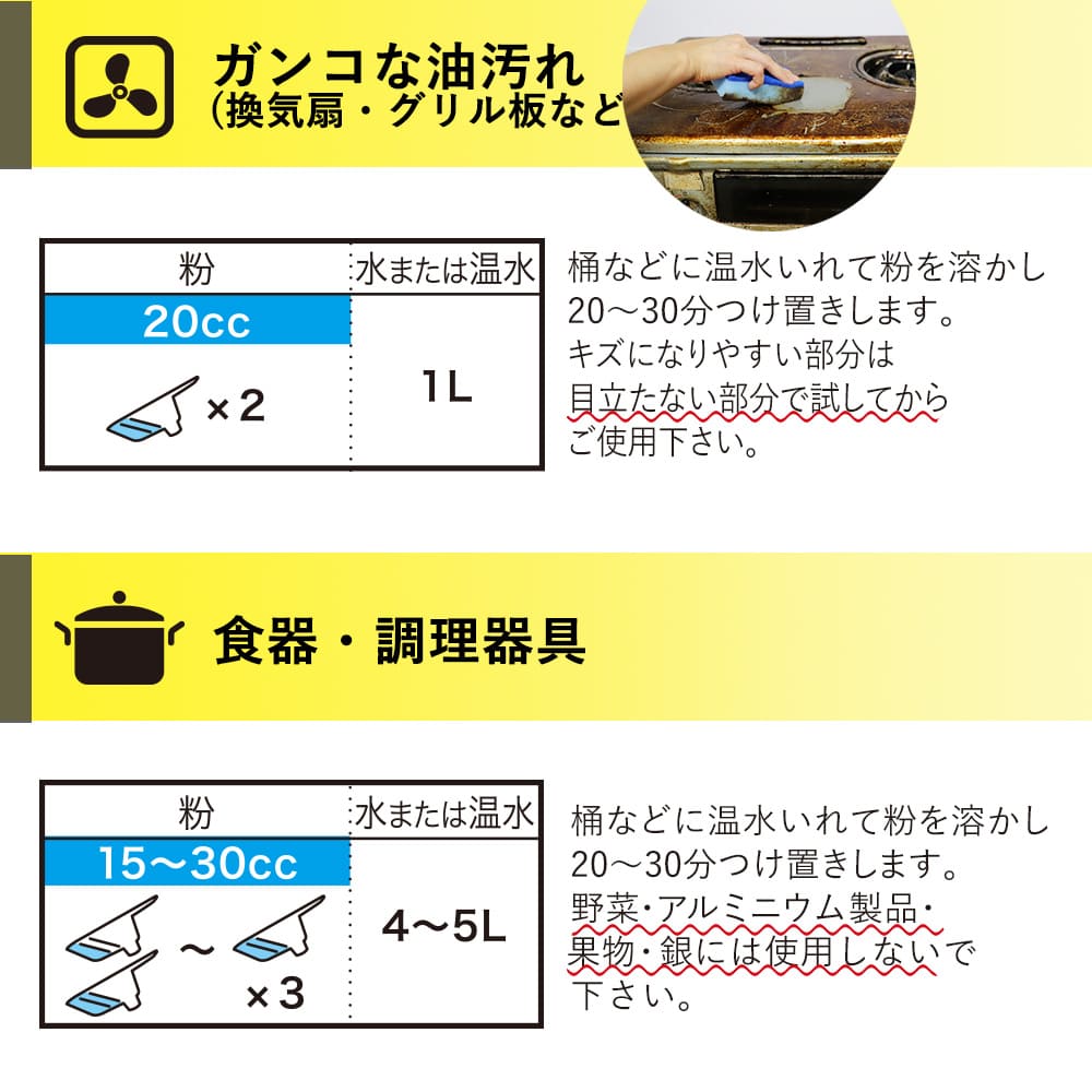 鬼剥離の粉│換気扇や衣類の頑固な汚れを強力に除去する万能洗浄剤
