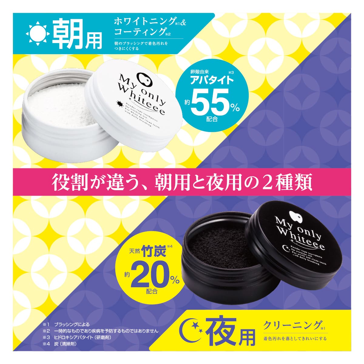 自分だけのWhiteee（白黒2個セット）│自宅で簡単ホワイトニングケア